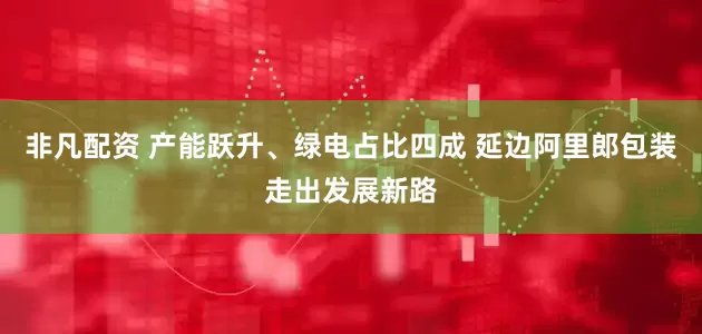 非凡配资 产能跃升、绿电占比四成 延边阿里郎包装走出发展新路